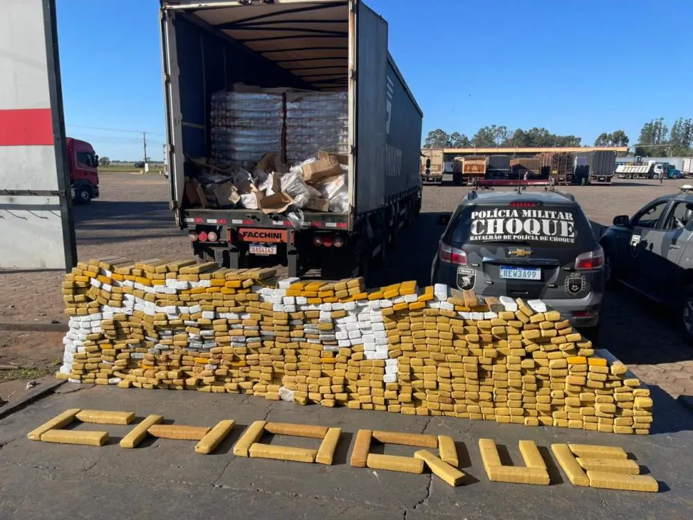 PM apreende mais de uma tonelada de maconha em carreta na 163 em Campo Grande