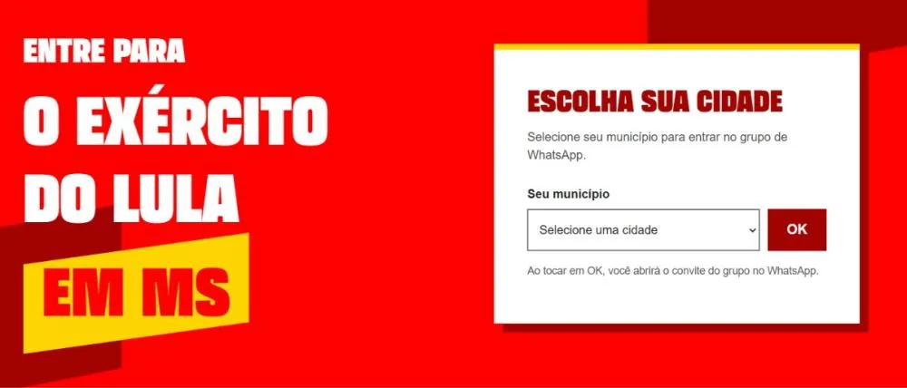 Exército do Lula MS ultrapassa 10 mil membros em grupos municipais